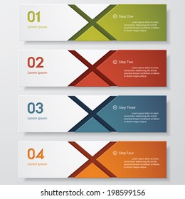 Design clean number banners template/graphic or website layout. Vector.