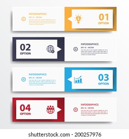 Design clean number banners template/graphic or website layout. Vector.