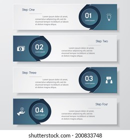 Design clean number banners template/graphic or website layout. Vector.