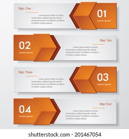 Design clean number banners template/graphic or website layout. Vector.