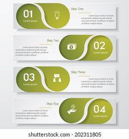 Design clean number banners template/graphic or website layout. Vector.