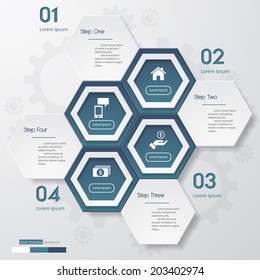 Design clean number banners template/graphic or website layout. Vector.