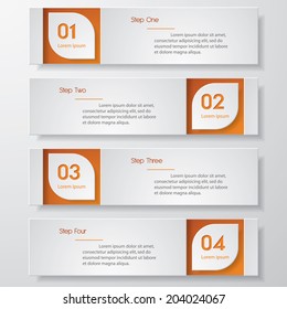 Design clean number banners template/graphic or website layout. Vector.