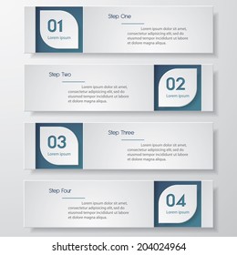 Design clean number banners template/graphic or website layout. Vector.