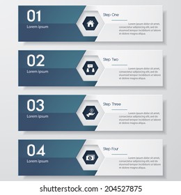 Design clean number banners template/graphic or website layout. Vector.