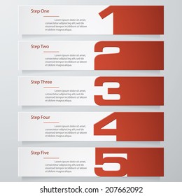 Design clean number banners template/graphic or website layout. Vector.