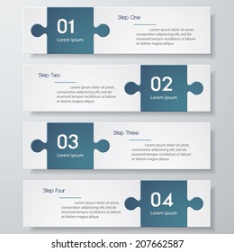 Design clean number banners template/graphic or website layout. Vector.
