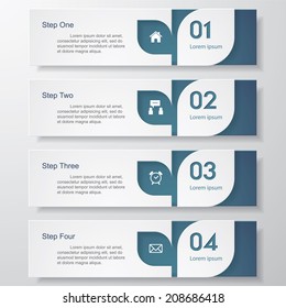 Design clean number banners template/graphic or website layout. Vector.