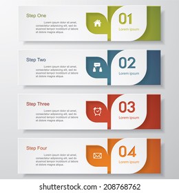 Design clean number banners template/graphic or website layout. Vector.