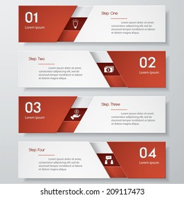Design clean number banners template/graphic or website layout. Vector.