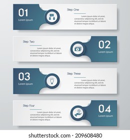 Design clean number banners template/graphic or website layout. Vector.