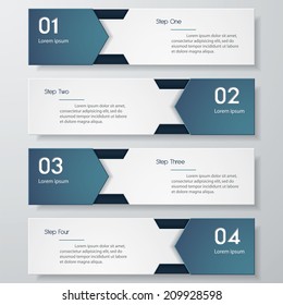 Design clean number banners template/graphic or website layout. Vector.