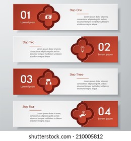 Design clean number banners template/graphic or website layout. Vector.