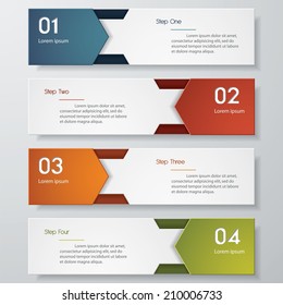 Design clean number banners template/graphic or website layout. Vector.