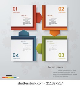 Design clean number banners template/graphic or website layout. 4 circle steps