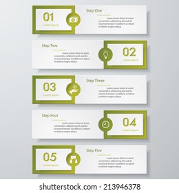 Design clean number banners template/graphic or website layout. Vector.