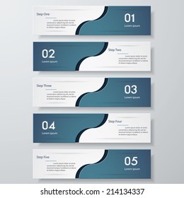 Design clean number banners template/graphic or website layout/timeline. Vector