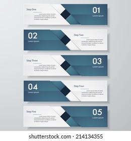 Design clean number banners template/graphic or website layout/timeline. Vector