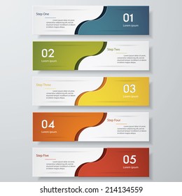 Design clean number banners template/graphic or website layout/timeline. Vector