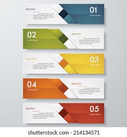 Design clean number banners template/graphic or website layout/timeline. Vector