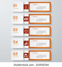 Design clean number banners template/graphic or website layout/timeline. Vector.
