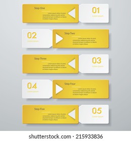 Design clean number banners template/graphic or website layout/timeline. Vector.