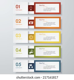 Design clean number banners template/graphic or website layout/timeline. Vector.