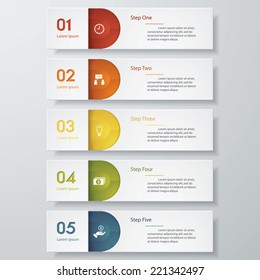 Design clean number banners template/graphic or website layout. Vector.