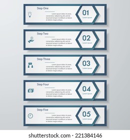 Design clean number banners template/graphic or website layout. Vector.