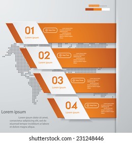 Design clean number banners template/graphic or website layout. 4 steps. Vector.