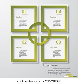 Design clean number banners template/graphic or website layout. 5 steps. Vector.