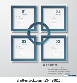 Design clean number banners template/graphic or website layout. 5 steps. Vector.