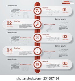 Design clean number banners template/graphic or website layout/timeline. Vector.