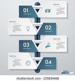 Design clean number banners template/graphic or website layout/timeline. Vector.