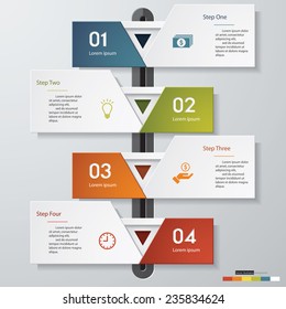 Design clean number banners template/graphic or website layout/timeline. Vector.