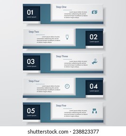 Design clean number banners template/graphic or website layout. Vector.