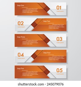 Design clean number banners template/graphic or website layout. Vector.