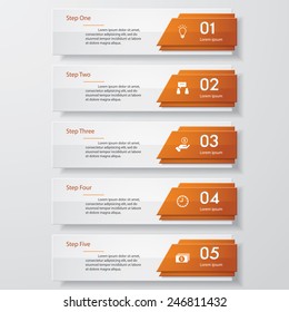 Design clean number banners template/graphic or website layout. Vector.