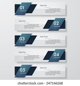 Design clean number banners template/graphic or website layout. Vector.