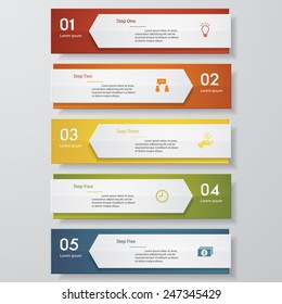 Design clean number banners template/graphic or website layout. Vector.