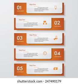 Design clean number banners template/graphic or website layout. Vector.