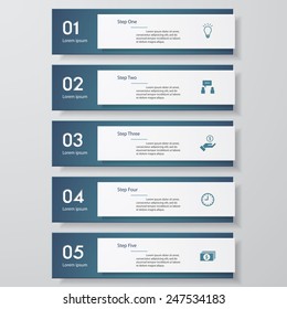 Design clean number banners template/graphic or website layout. Vector.