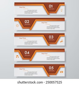 Design clean number banners template/graphic or website layout. Vector.
