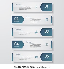 Design clean number banners template/graphic or website layout. Vector.