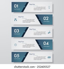 Design clean number banners template/graphic or website layout. Vector.
