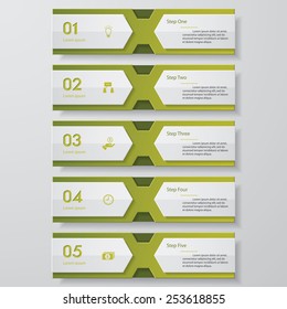 Design clean number banners template/graphic or website layout. Vector.