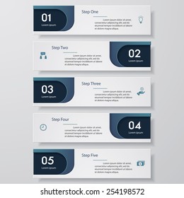 Design clean number banners template/graphic or website layout. Vector.