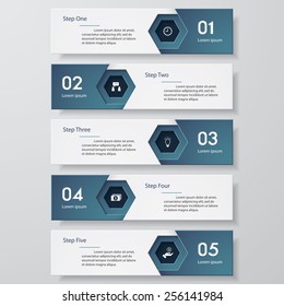 Design clean number banners template/graphic or website layout. Vector.