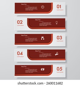 Design clean number banners template/graphic or website layout. Vector.