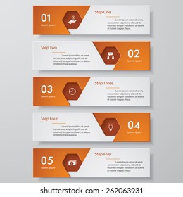 Design clean number banners template/graphic or website layout. Vector.